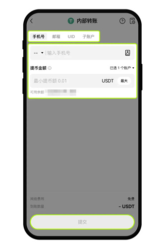欧交易所内部转账USDT币种的步骤